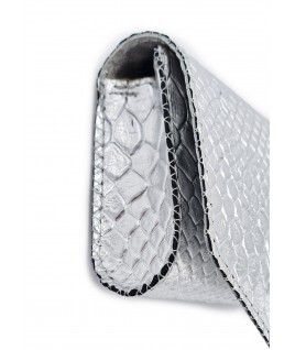 Envelope Bag In Silver Textured Leather